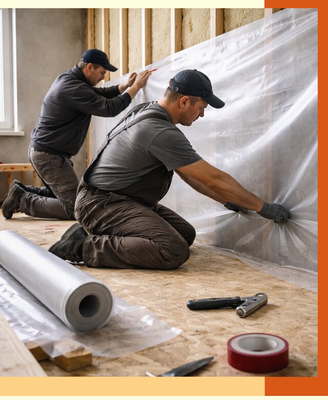 Монтаж пароизоляции в Орле от 2531 руб. — установка и укладка под ключ | ТепломастерОрл